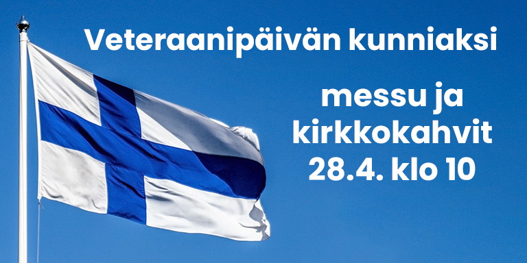 Juvalla kansallisen veteraanipäivän kunniaksi pidetään messu ja järjestetään kirkkokahvit sunnuntaina 28.4.2024.