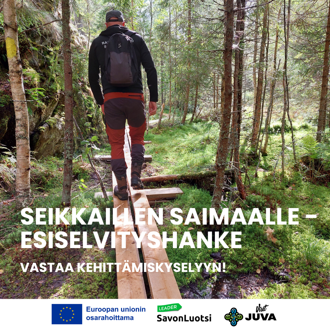 Juvan kunnan yhteistyössä Juvan yrittäjäjärjestöjen kanssa toteuttama Seikkaillen Saimaalle 1.5 -esiselvityshanke on edennyt suunnitellusti. Hankkeessa selvitetään paikallisten matkailu-, palvelu- ja kulttuurialan toimijoiden nykytilaa ja valmiuksia palveluiden tuotteistamiseen. Kesän 2025 aikana toteutetaan kysely alueen toimijoille sekä syksymmällä kaksi työpajatilaisuutta, joilla kerätään tietoa alueen matkailun kehittämistä varten. Julkinen loppuraportti tulee kaikkien käyttöön joulukuussa.