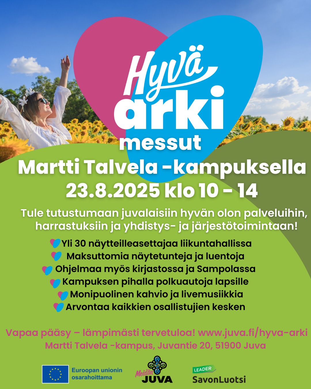 Päivän aikana ohjelmaa, näytetunteja ja luentoja myös Sampolan yläsalissa, kampuksen auditoriossa ja kirjastossa.